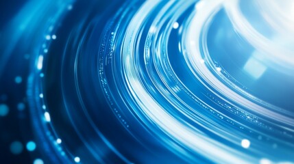 Fototapete - A vibrant abstract image featuring swirling blue patterns and glowing light effects, creating a dynamic and futuristic aesthetic.