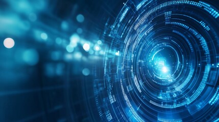 Poster - A vibrant, futuristic tunnel of light and data streams, symbolizing technology and digital connectivity.
