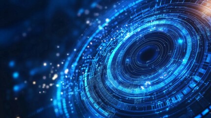 Aufkleber - A mesmerizing digital swirl of blue light and patterns, symbolizing technology, data, and innovation in a futuristic design.