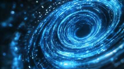 Aufkleber - A mesmerizing blue vortex of light and energy, creating a sense of depth and cosmic wonder.