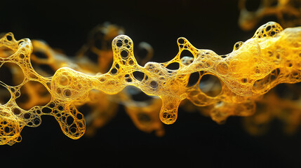 Aufkleber - Abstract organic structure forming intricate network on black background