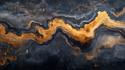  Abstract Black and Gold Swirling Marble Texture Background