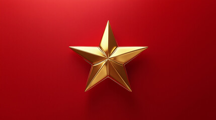 Aufkleber - Golden star shining on red background for christmas decoration