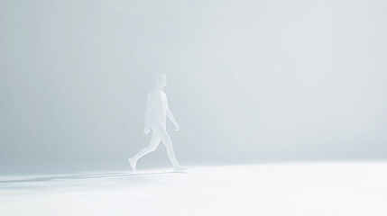 Aufkleber - Transparent man walking into white open space concept