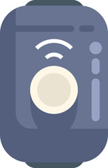 Poster - smart speaker with active wireless connection playing music in flat design style