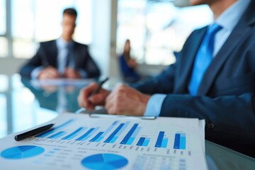 Poster - Business Meeting with Charts and Analysis