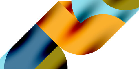 Poster - Tech minimal circular shapes geometric art. Vector modern circles
