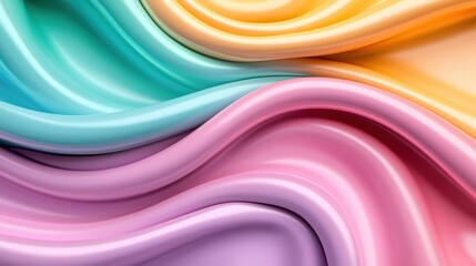 Wall Mural - Colorful Fluid Waves of Fabric Texture Background