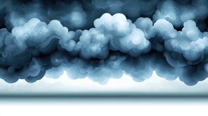 Wall Mural - Dramatic Clouds in Grayish Blue Tones