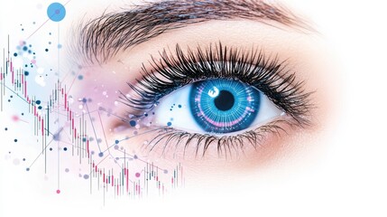 Poster - Eye with technology and data visualization concept