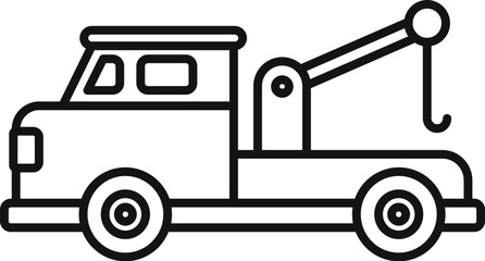 Poster - Simple line art icon of a tow truck ready to assist motorists with vehicle troubles