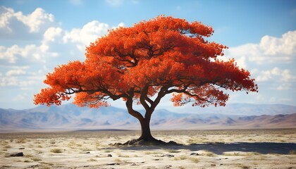 Wall Mural - Solitary Dead Tree Rising From a Desolate Landscape