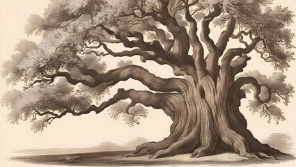 A Hand-Drawn Family Tree in Vintage Elegance