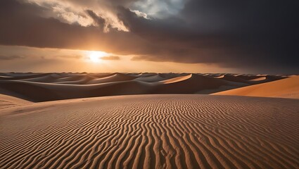 Dramatic Sandstorm Sweeping Across Abstract Desert