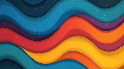 Wall Mural - A vibrant, flat illustration that merges playful textures with a futuristic twist, creating a unique aesthetic experience.