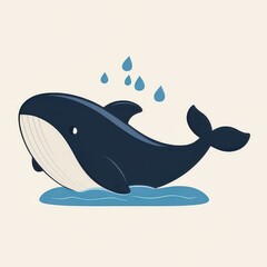 Poster - A chic whale design with playful textures, perfect for adding a touch of whimsy to any space or project.