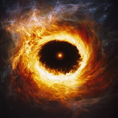Wall Mural - fiery ring in space
