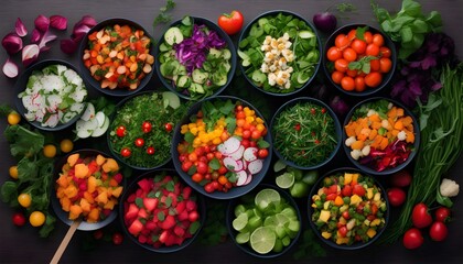 Sticker - Vibrant Salad Bowl Overflowing with Fresh, Colorful Ingredients