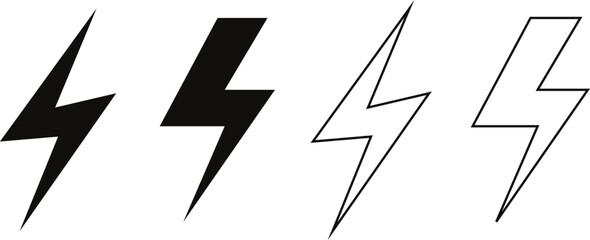 Poster - lightning bolt symbol. outline lightning bolt icon vector illustration.