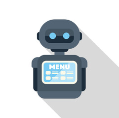 Poster - Robot showing a digital menu on its screen, perfect for illustrating concepts of robotics in the food industry