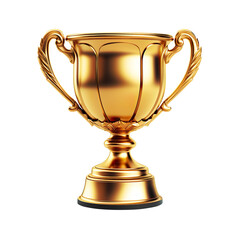 3d cartoon trophy cup illustration isolated on transparent background