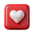 © Design Splash - White heart in red square message bubble box 3d icon on transparent background