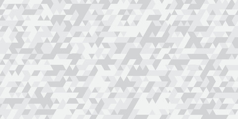 Abstract geometric white or gray background seamless triangular origami grayscale mosaic and low polygon triangle texture banner wallpaper.	
