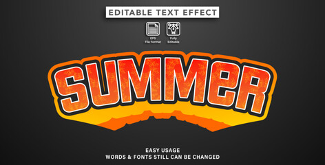 Wall Mural - Editable text effect style summer concept