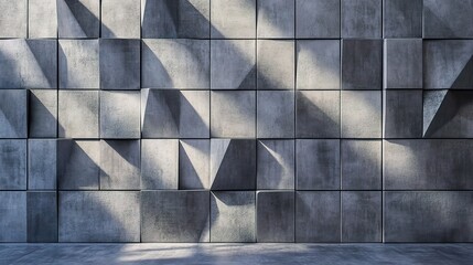 Poster - Abstract Concrete Wall with Shadows and Depth