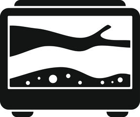 Poster - formicarium ant farm showing ant colony layers icon in glyph style vector illustration for design an