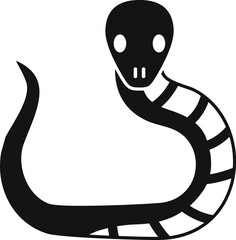 Poster - Black mamba snake slithering icon glyph vector illustration