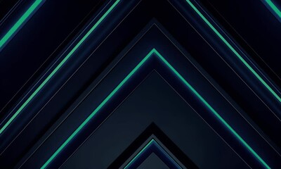 Aufkleber - Neon green arrows moving upward on a dark, futuristic background. Glowing geometric shapes and lines create a dynamic, tech-inspired animation for presentations or intros.