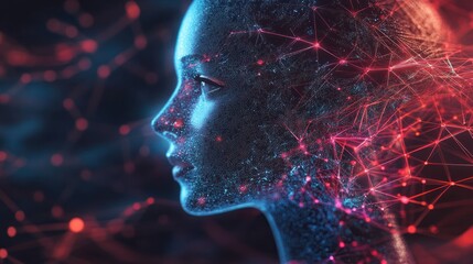 Poster - Artificial intelligence (AI) concept. Communication network.