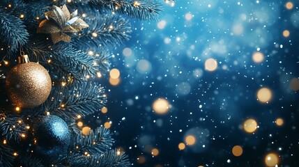 Wall Mural - festive christmas setting with empty desk space for holiday decorations, featuring warm lighting and