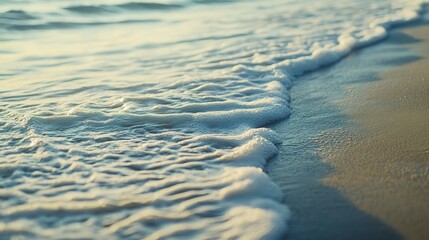 Poster - Gentle Ocean Waves Lapping on Sandy Shoreline