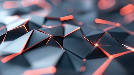 Wall Mural - Abstract Geometric Texture with Glowing Edges