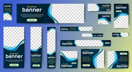 Poster - set of promotion kit banner template design with modern and minimalist concept user for web page, ad