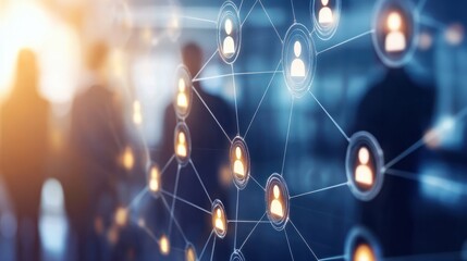Poster - Global business structure of networking. Analysis and data exchange customer connection, HR recruitment and global outsourcing, Customer service, Teamwork, Strategy, Generative Ai