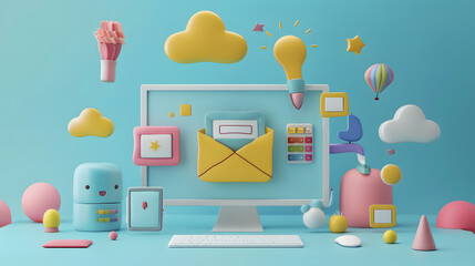 Wall Mural - Mockup In Web Design 3D