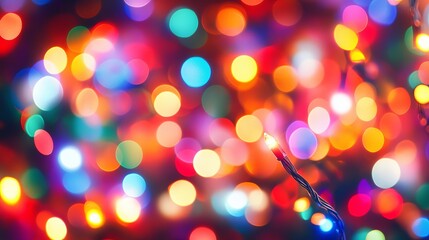 Wall Mural - vibrant and festive christmas lights display creating a colorful and joyful holiday atmosphere