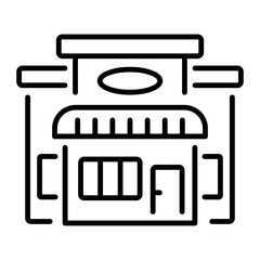 Sticker - Supermarket icon in linear style