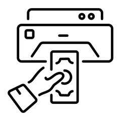 Poster - A line icon of counterfeit detector