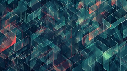 Wall Mural - Geometric pattern inspired by cybersecurity.