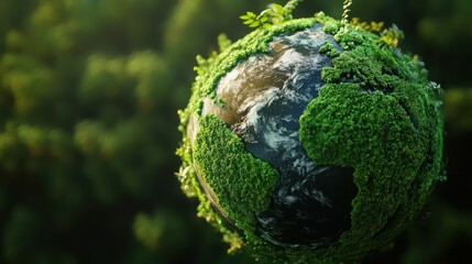 Representation of World Earth Day with sustainable goals in focus, a green planet