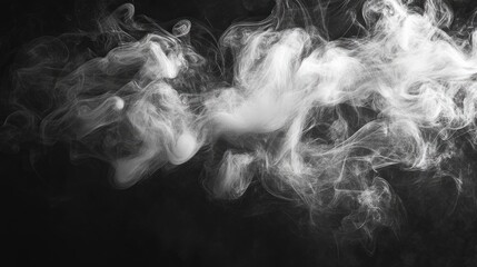 Poster - Ethereal white smoke swirling against a dark backdrop evoking a mystical and abstract atmosphere