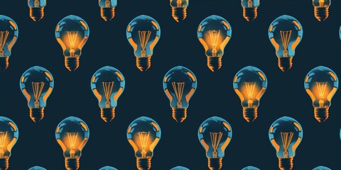 Poster - Success concept in a repeating pattern with light bulbs.