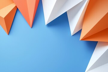 Poster - This background features geometric patterns in orange and teal that have a striking gradient, courtesy of Stock Images