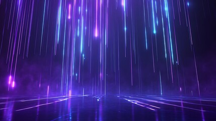 Poster - abstract digital background with glowing neon lines and vibrant colors, creating a modern and futuri