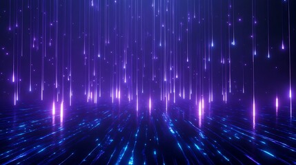 Poster - abstract digital background with glowing purple and blue lines and lights creating a dynamic, futuri