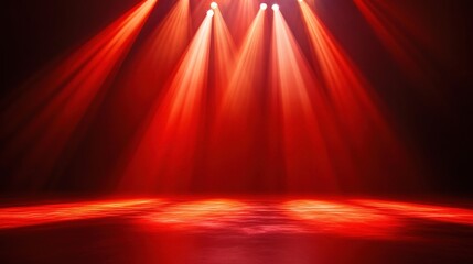 Wall Mural - Dramatic Red Stage Lighting Effects